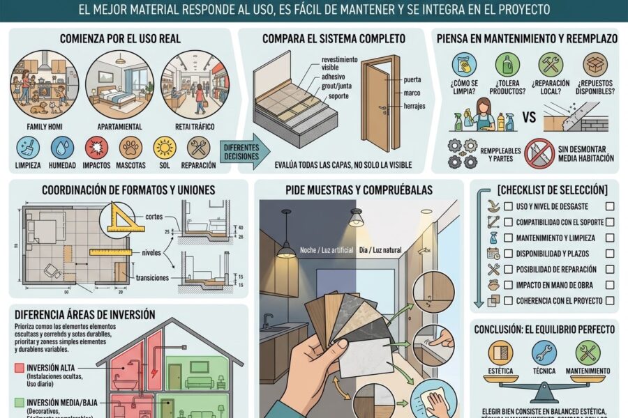 Cómo elegir materiales para una reforma: uso, mantenimiento y durabilidad