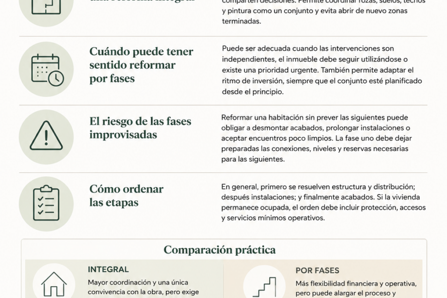 Reforma integral o por fases en Madrid: guía práctica