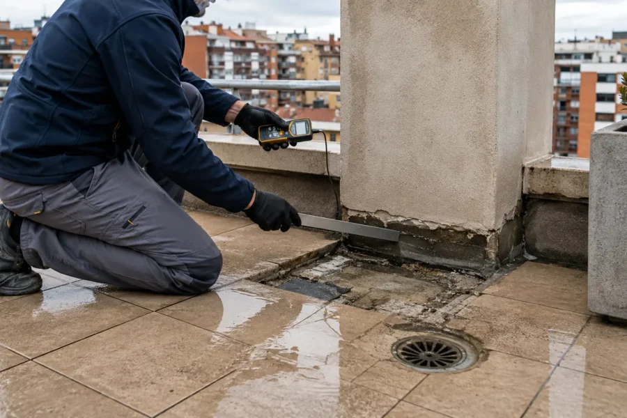 Filtraciones en terrazas en Madrid: causas y soluciones