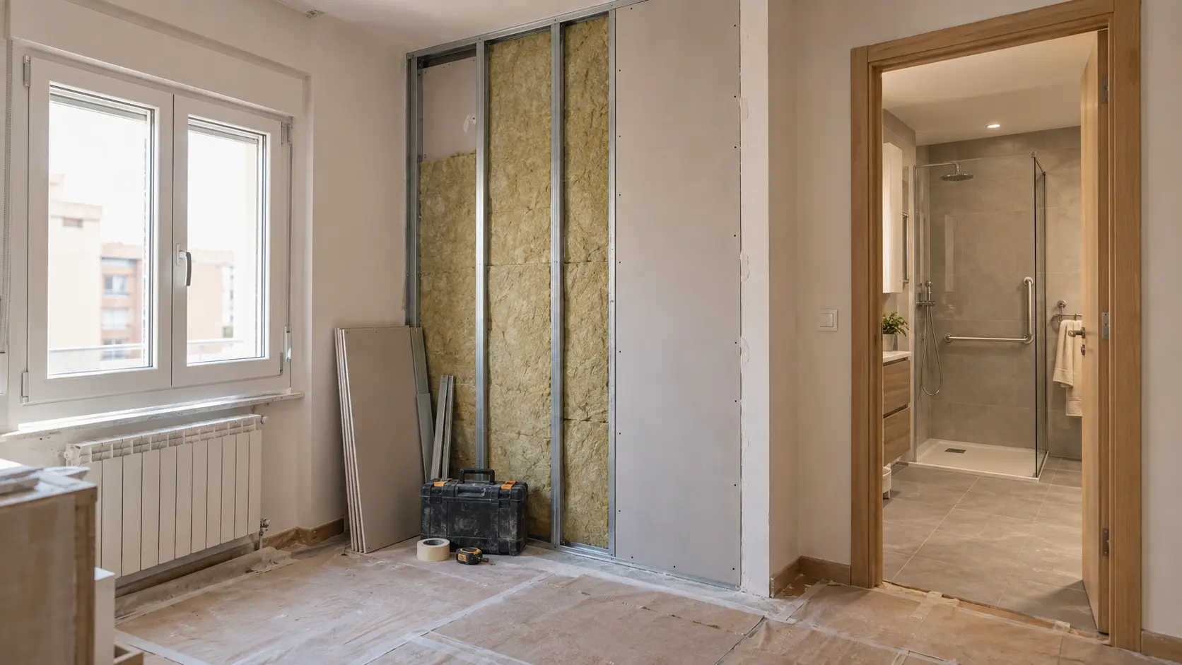 Reforma interior en Getafe con aislamiento, ventanas y baño accesible