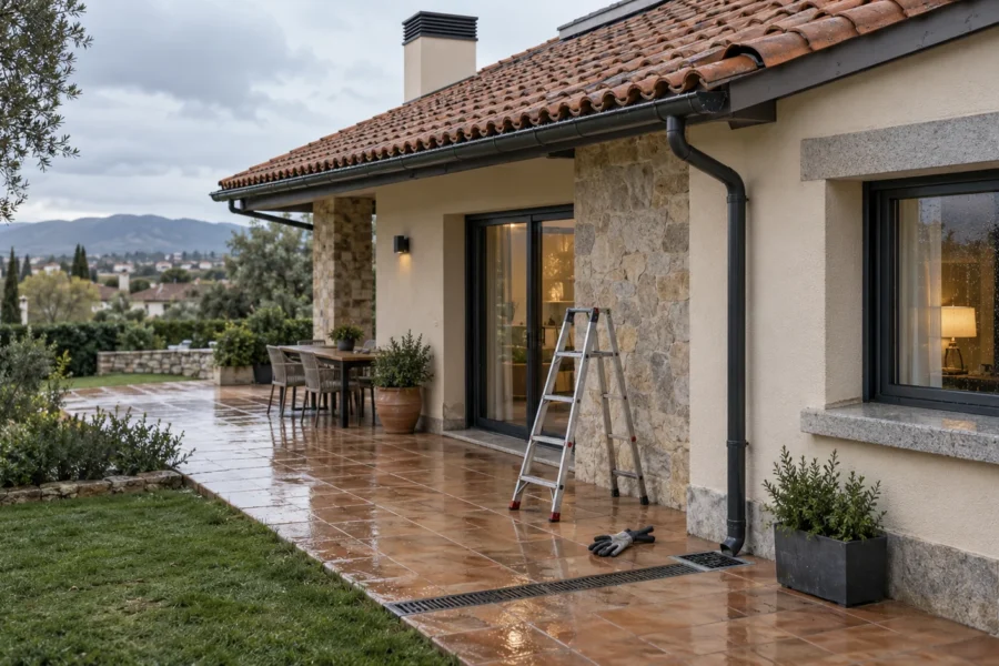 Mantenimiento del chalet antes de las lluvias en Madrid